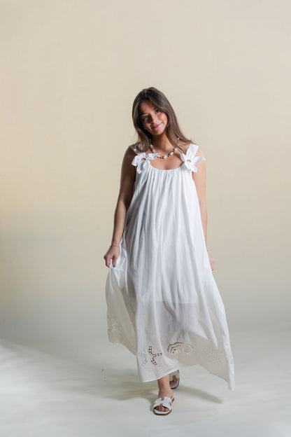 Embroidered Floral Detail Maxi Dress