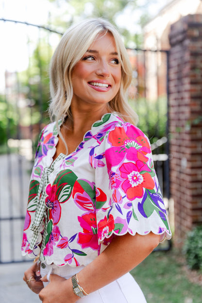 Short Sleeve Floral Top