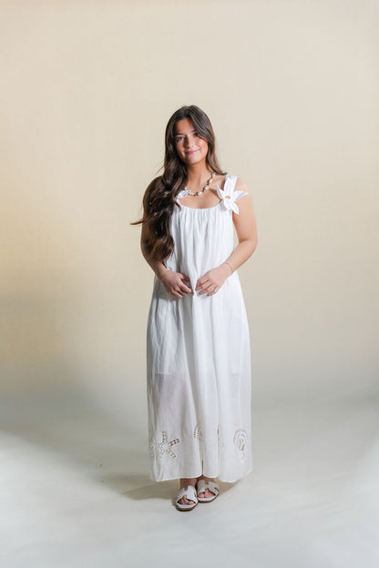 Embroidered Floral Detail Maxi Dress