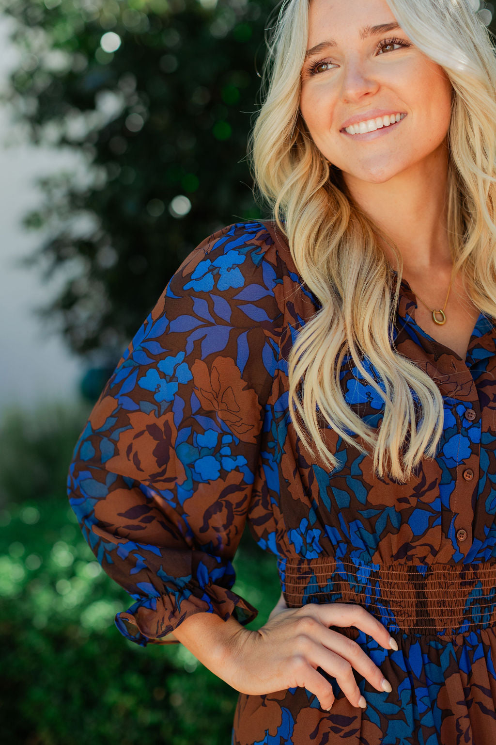 Floral Irene Smocked Midi Dress