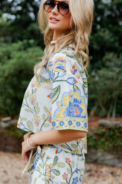 Botanical Print Top & Skort Set