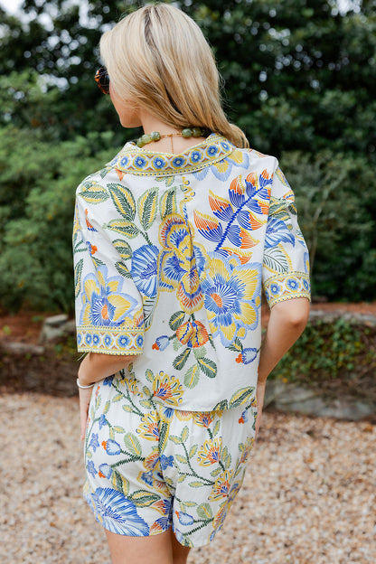 Botanical Print Top & Skort Set