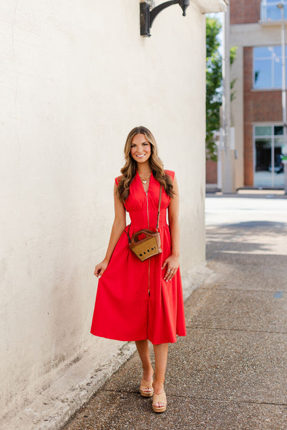 Midi Dress with Front Zipper