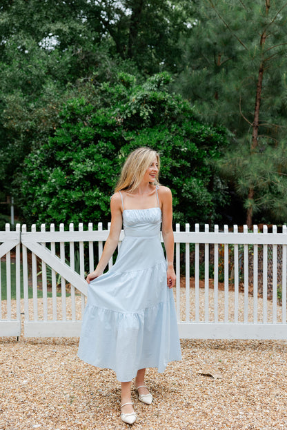 Kinsley Smocked Back Tiered Midi Dress