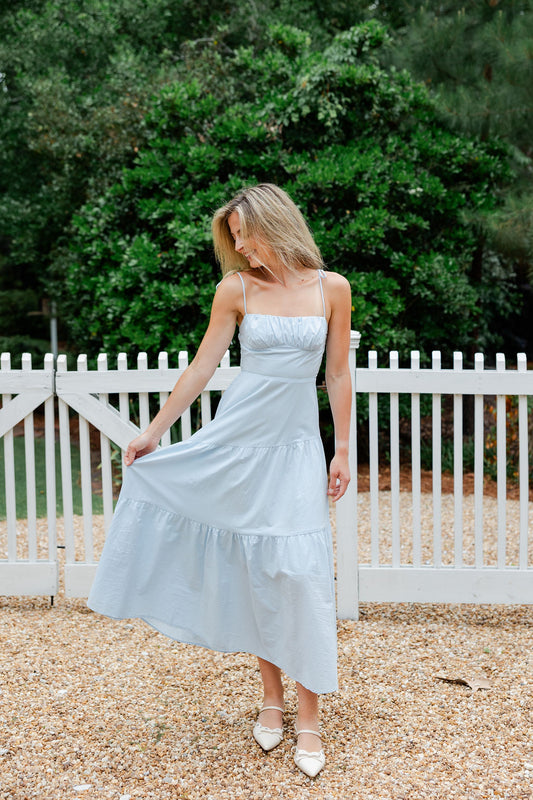 Kinsley Smocked Back Tiered Midi Dress