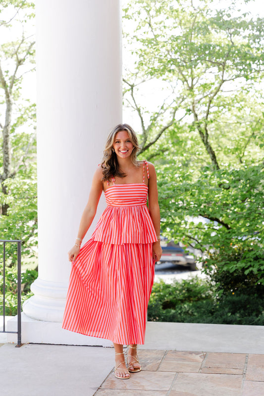 Striped Tie Strap Top