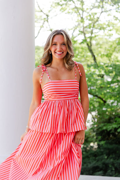 Striped Midi Skirt