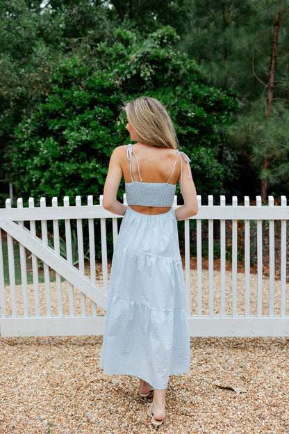 Kinsley Smocked Back Tiered Midi Dress