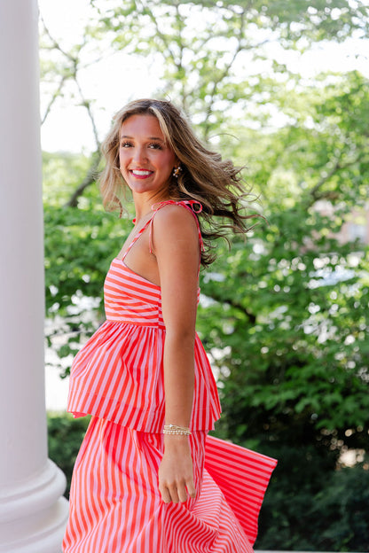 Striped Tie Strap Top