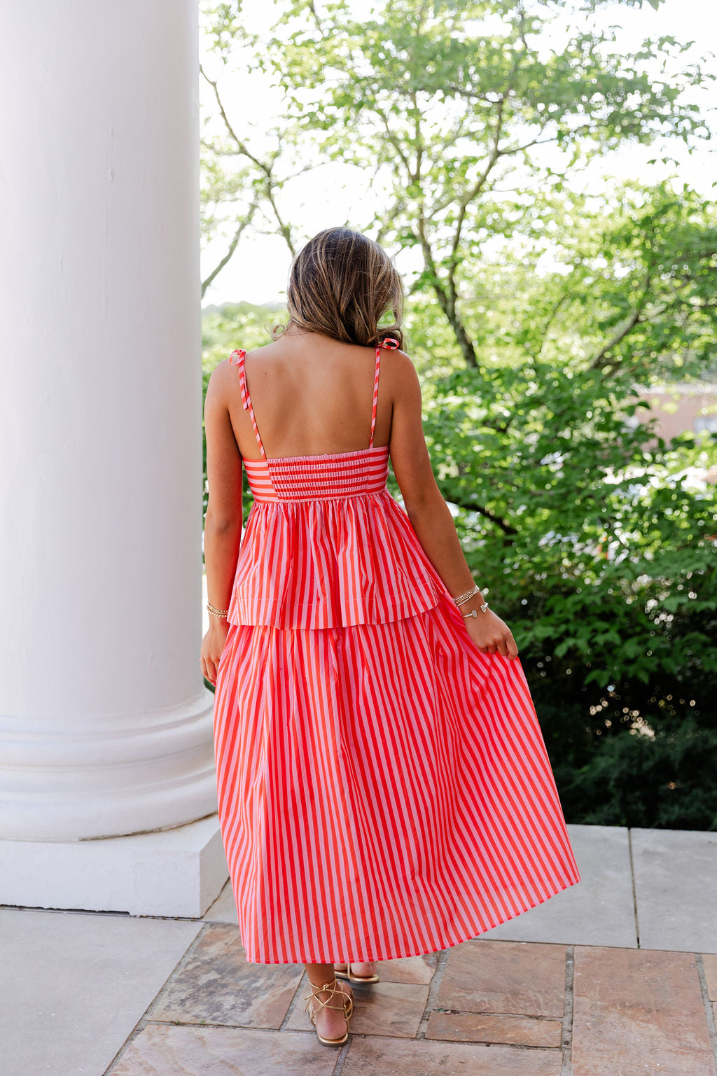 Striped Tie Strap Top