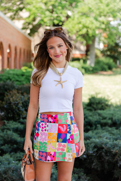 Fruit Quilt Wrap Skort