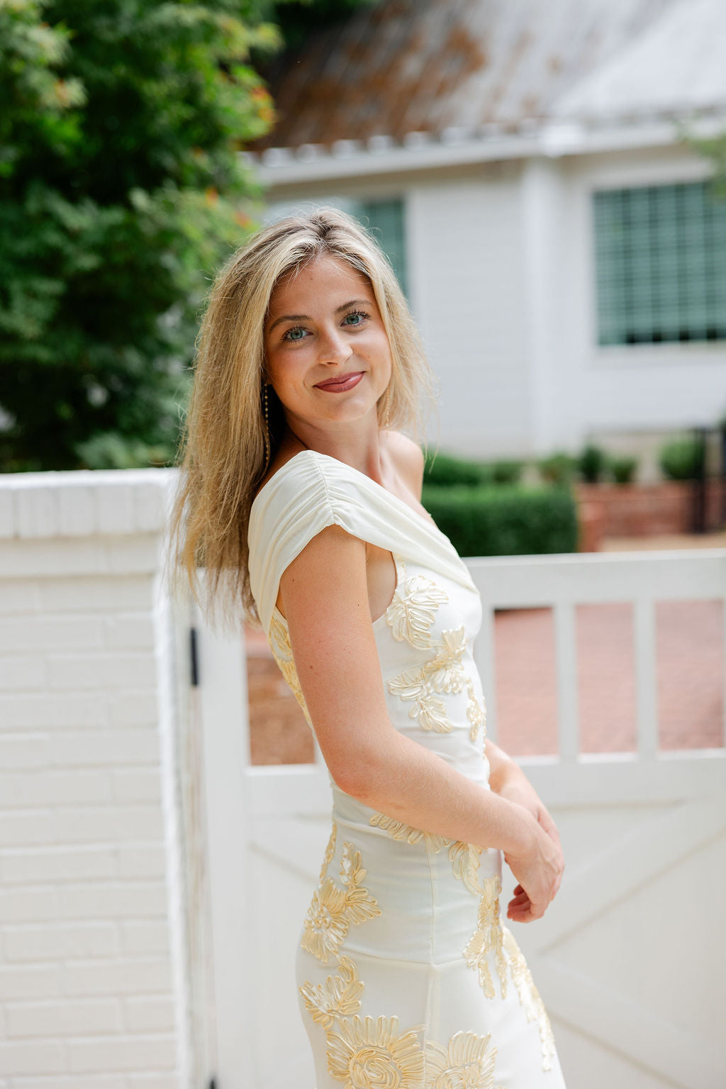 Off Shoulder Embroidered Maxi Dress