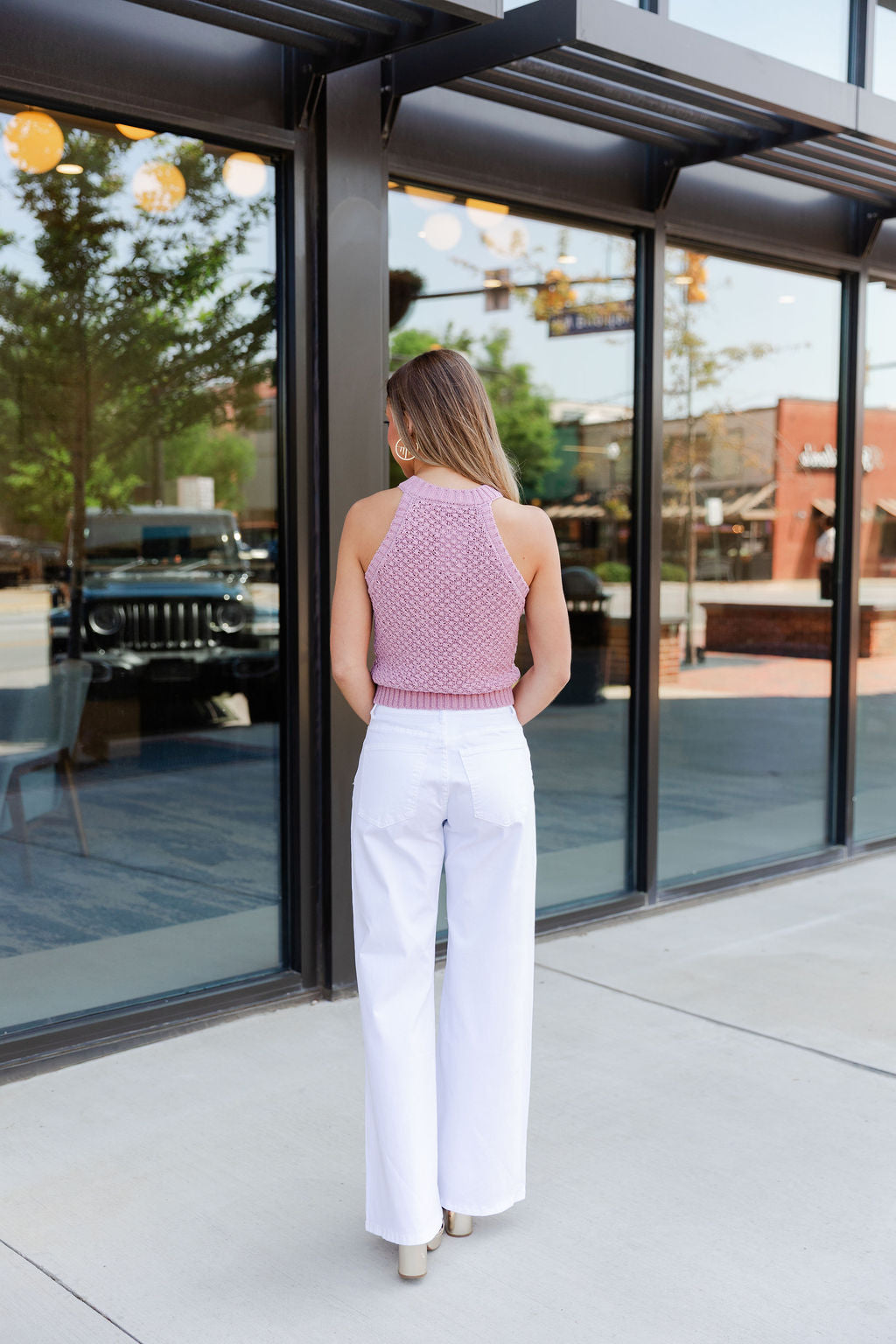 White Straight Wide Leg Jeans
