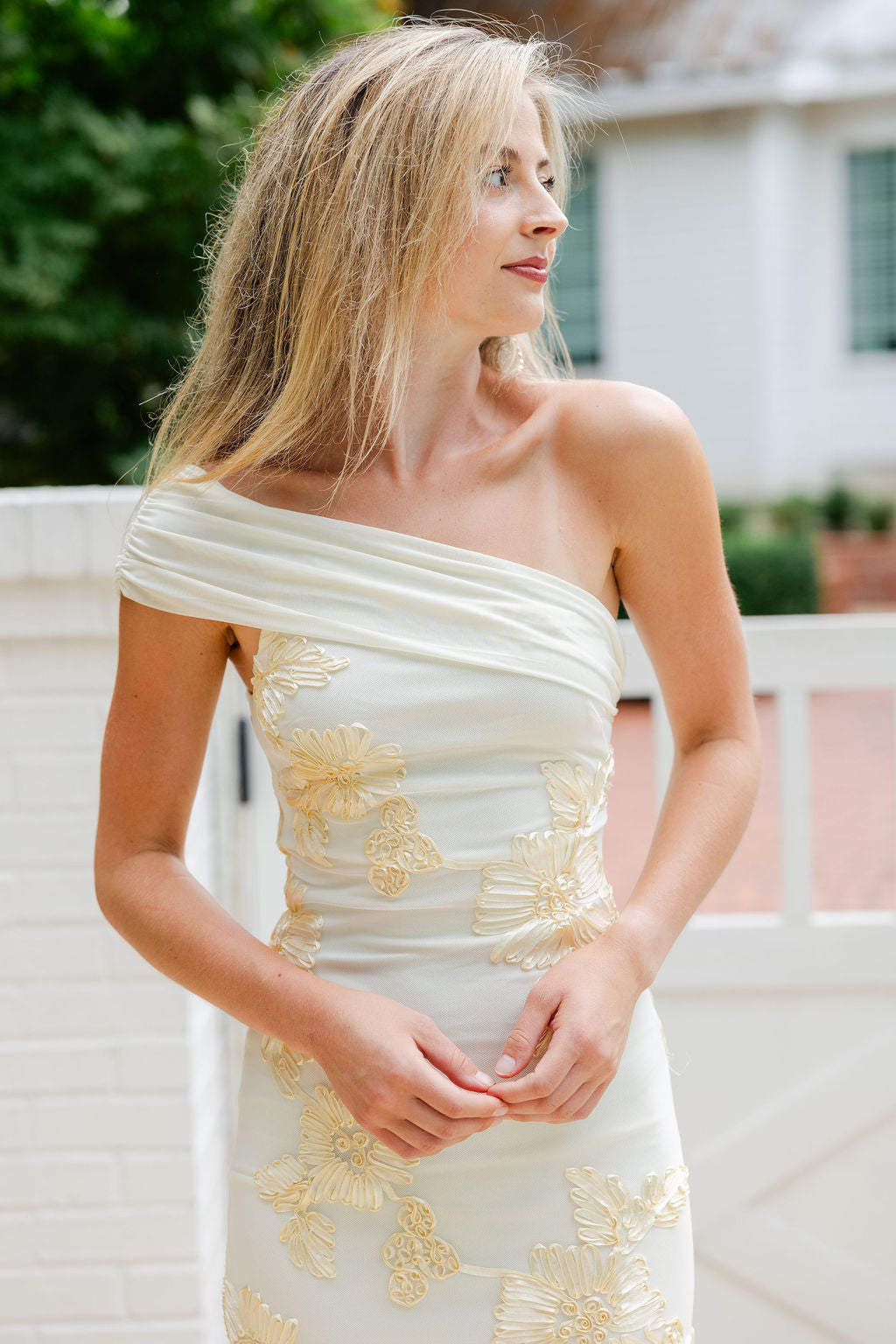 Off Shoulder Embroidered Maxi Dress