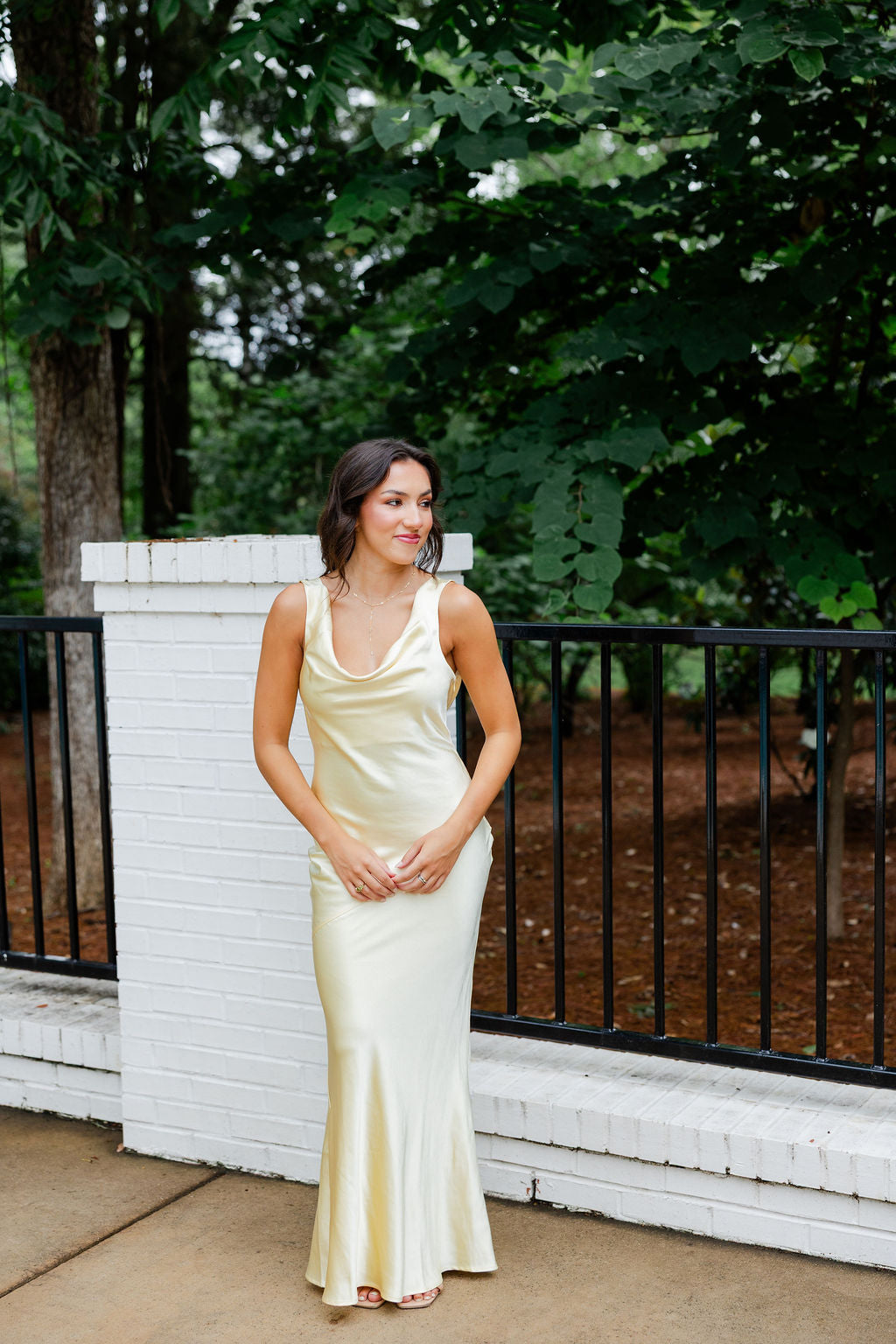 Cowl Neck Satin Dress