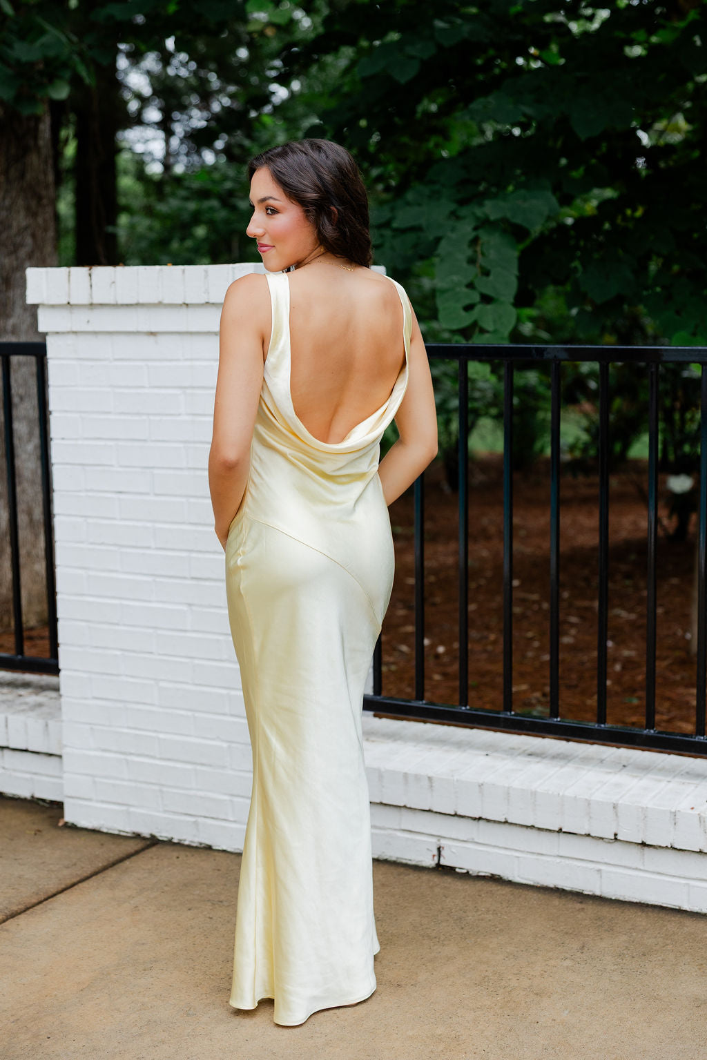 Cowl Neck Satin Dress