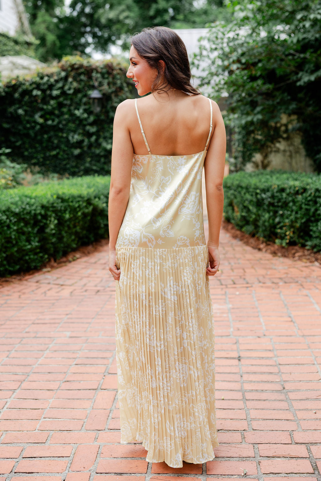 Satin Chiffon Pleated Dress