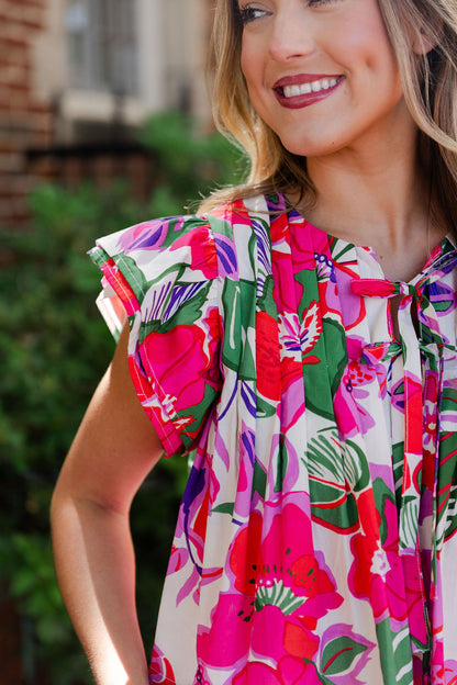 Floral Print Sleeveless Top