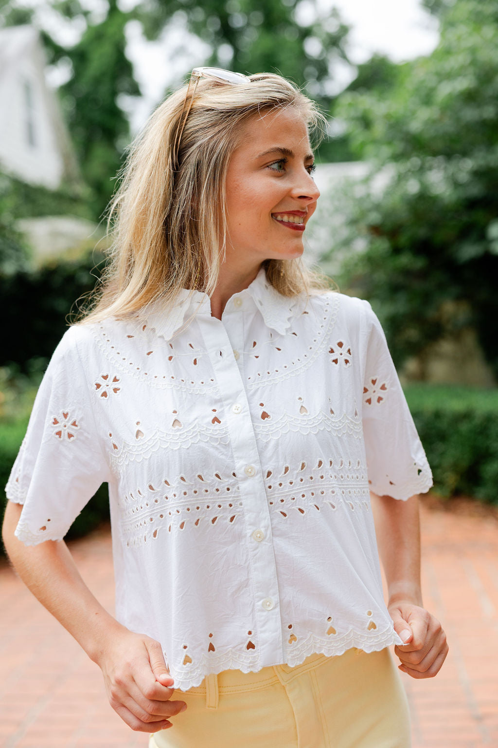 Eyelet Button Down