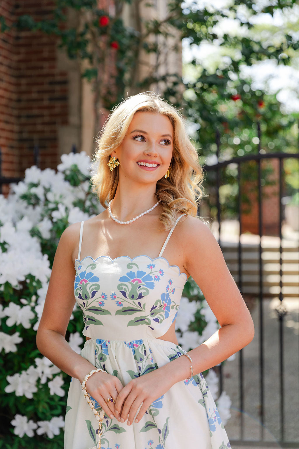 Floral Cut Out Midi Dress