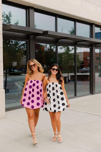 Polka Dot Taffeta Mini Dress
