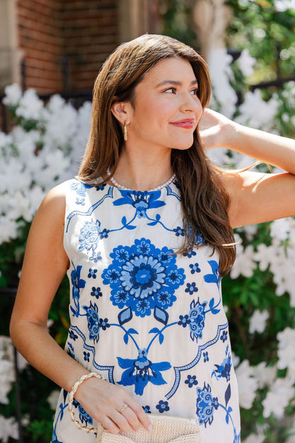 Sleeveless Embroidered Dress