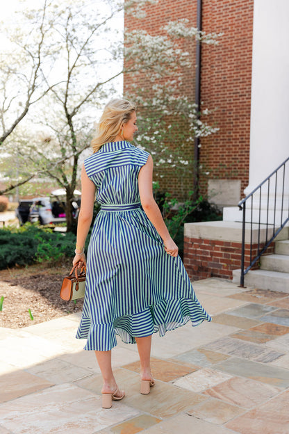 Striped Side Tie Dress