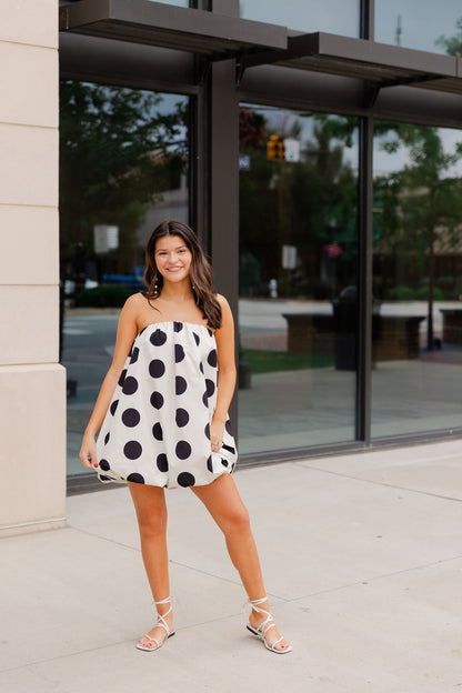 Polka Dot Taffeta Mini Dress