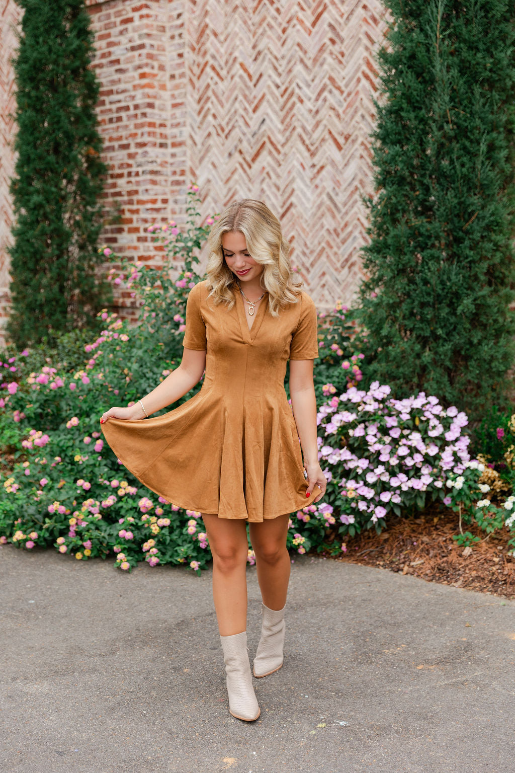Kenya Fit & Flare Suede Dress