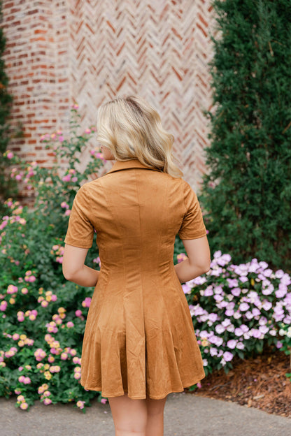 Kenya Fit & Flare Suede Dress