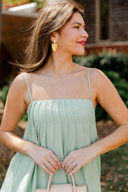 Pleated Spaghetti Strap Maxi Dress