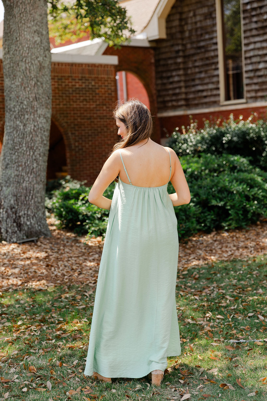 Pleated Spaghetti Strap Maxi Dress