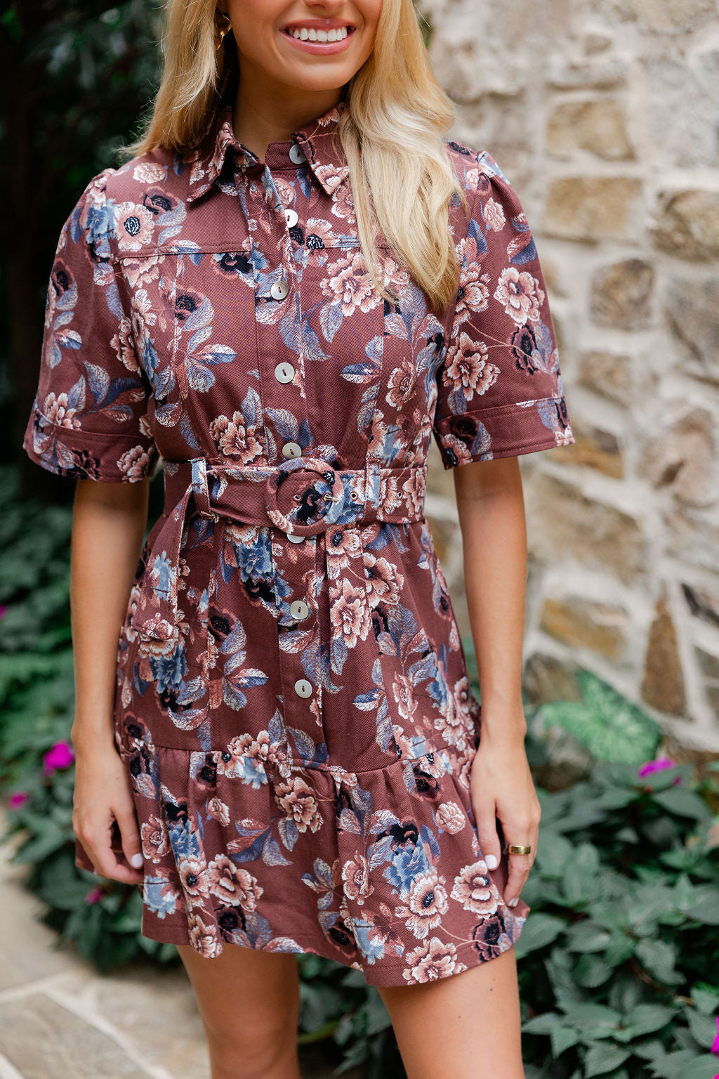 Floral Short Sleeve Dress