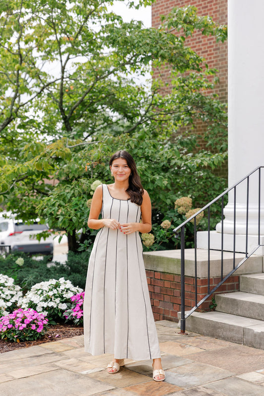 Piping Detail Panel Dress