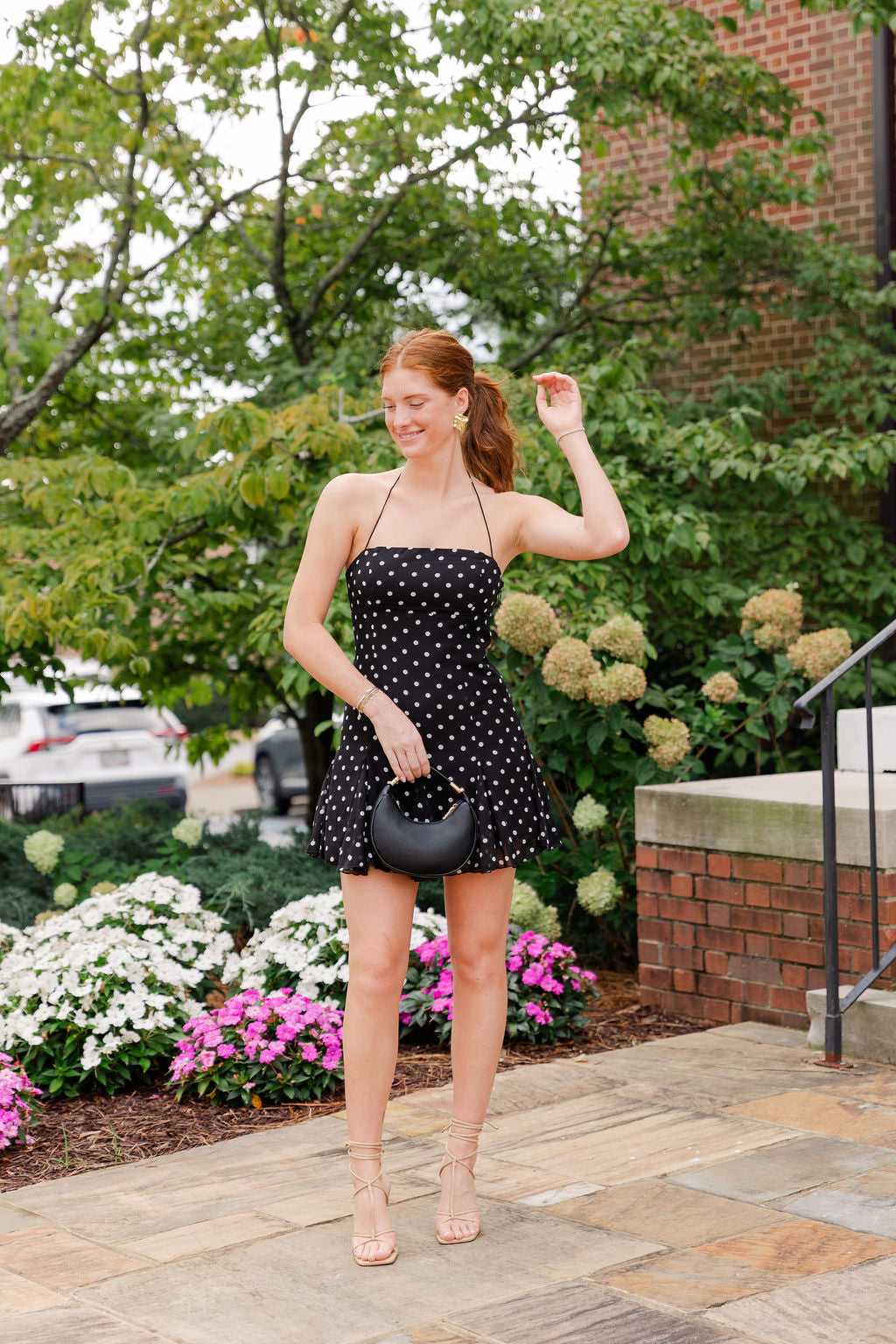 Polka Dot Halter Mini Dress