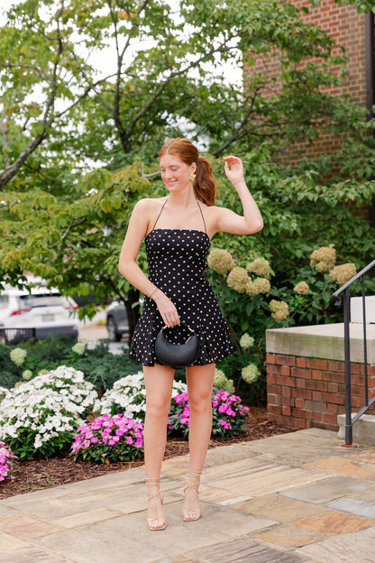 Polka Dot Halter Mini Dress