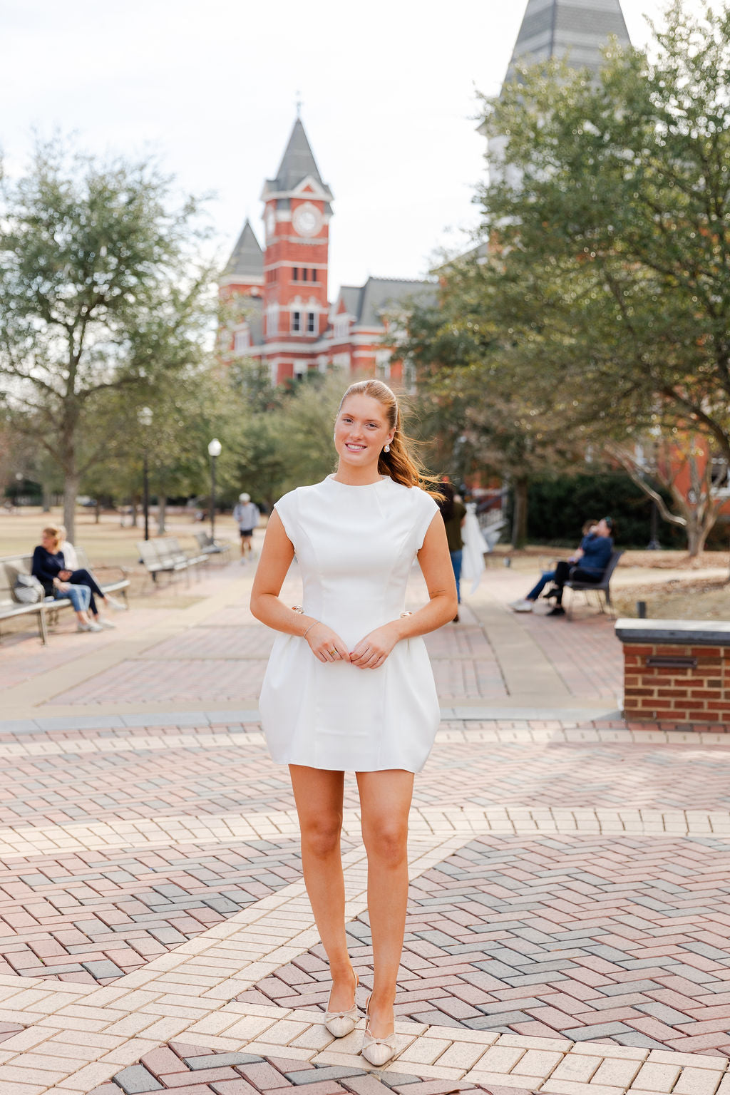 Round Neck Gold Accent Mini Dress