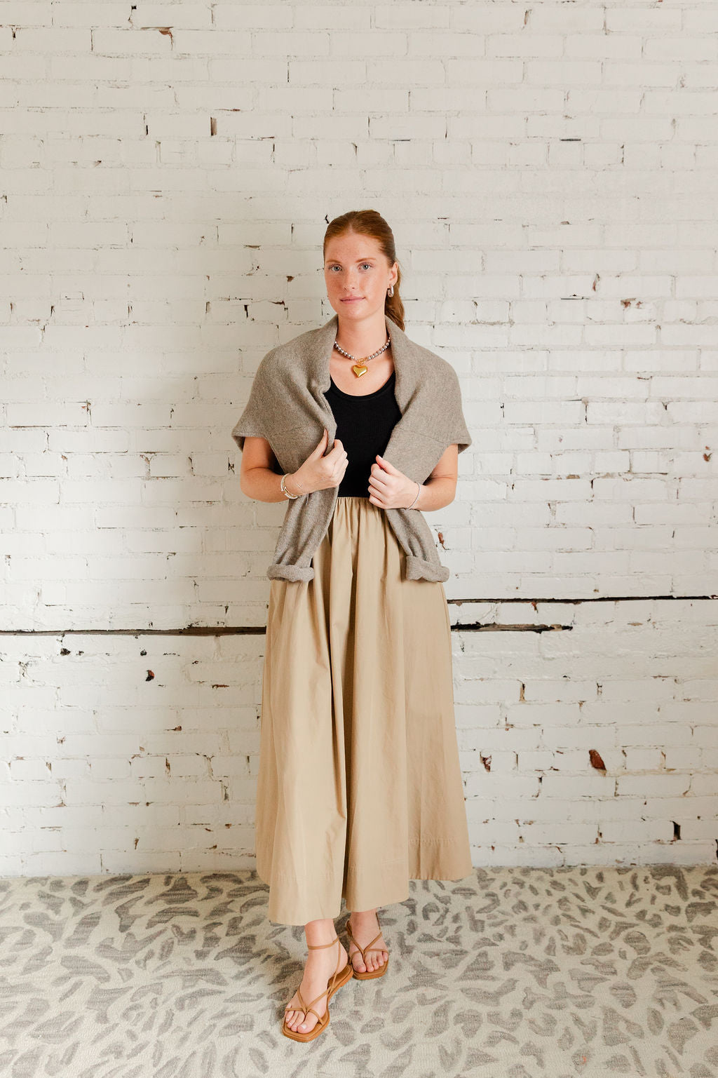 Ribbed Top Woven Skirt Dress