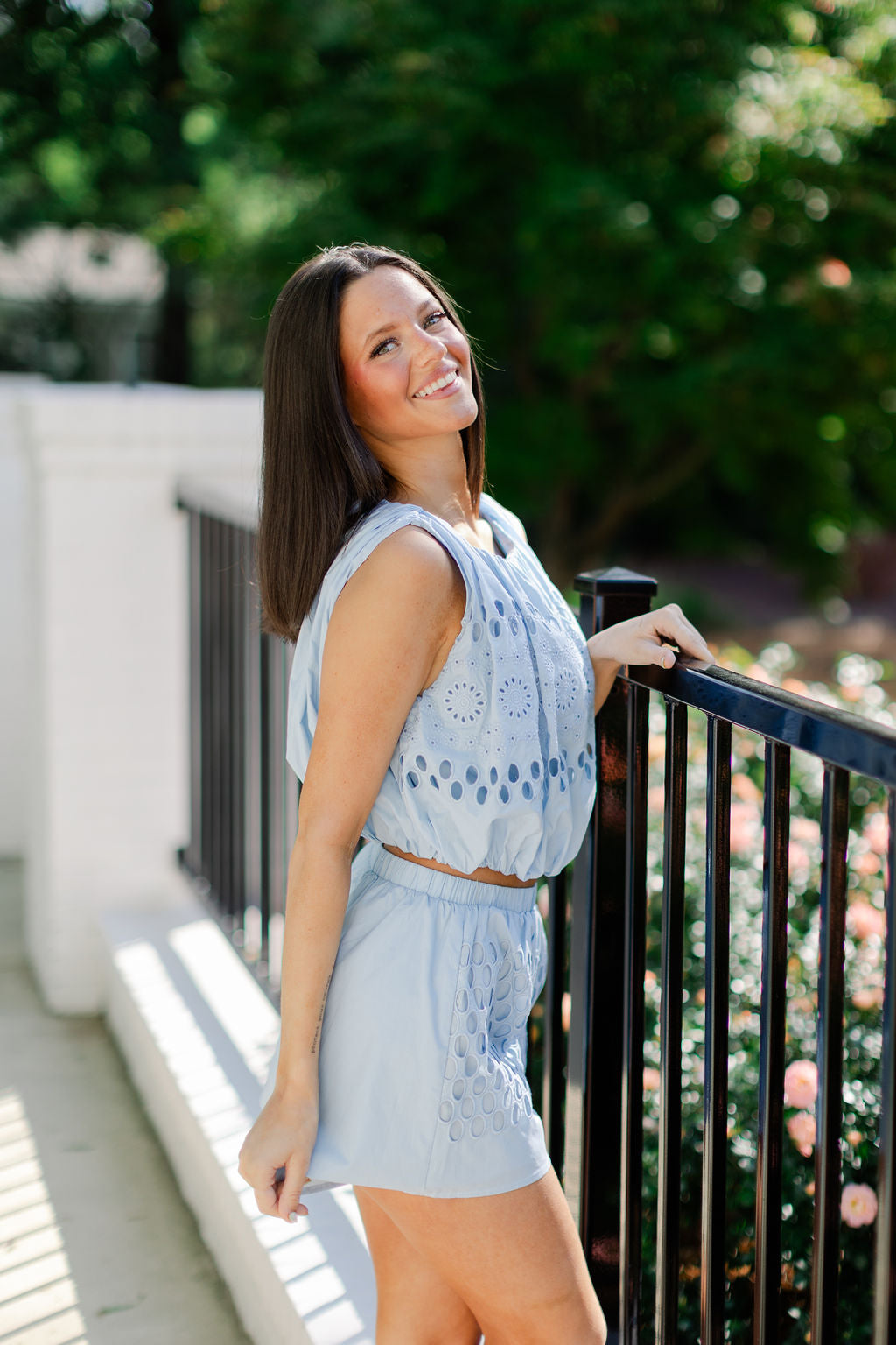Eyelet Shorts & Sleeveless Top Set