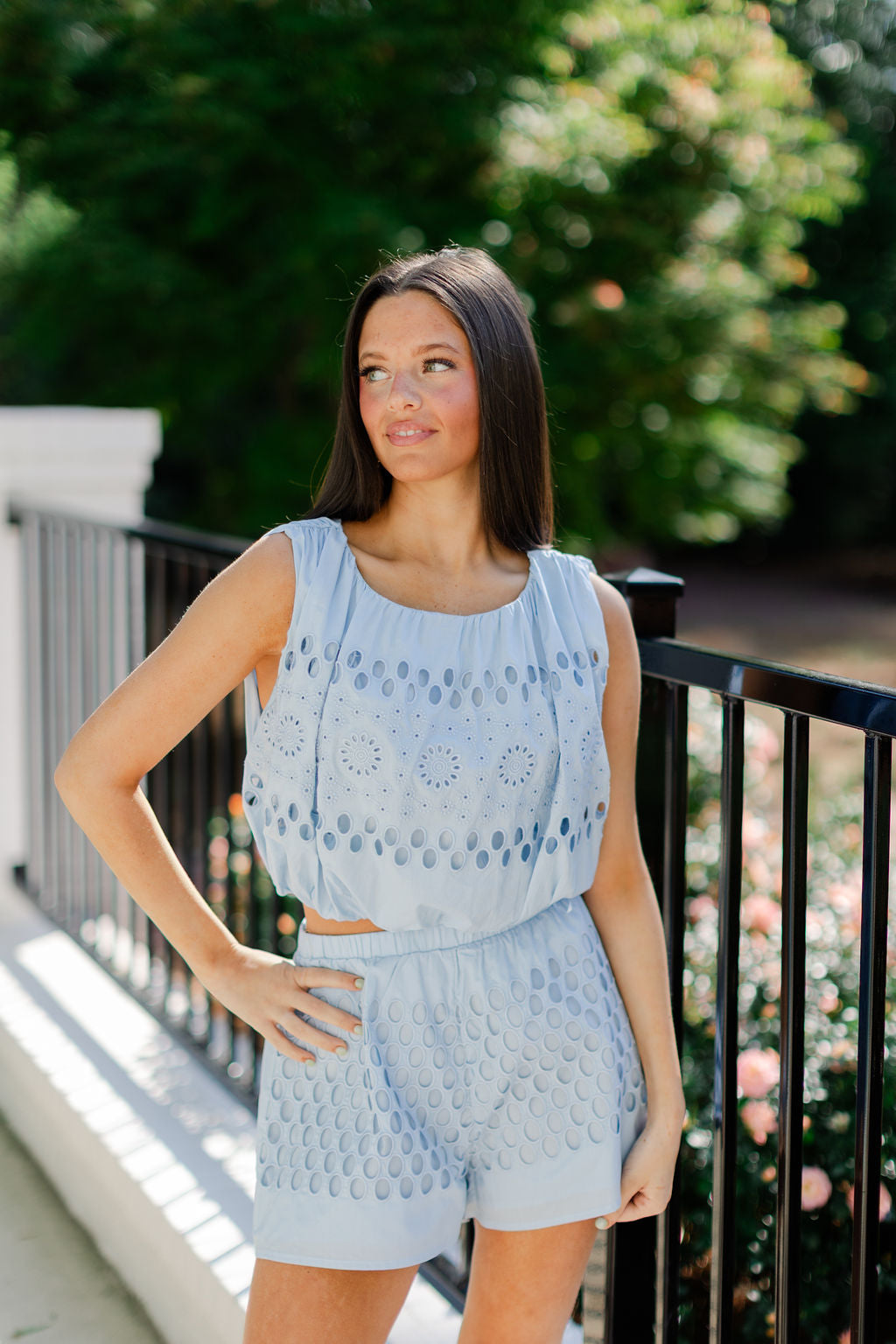 Eyelet Shorts & Sleeveless Top Set