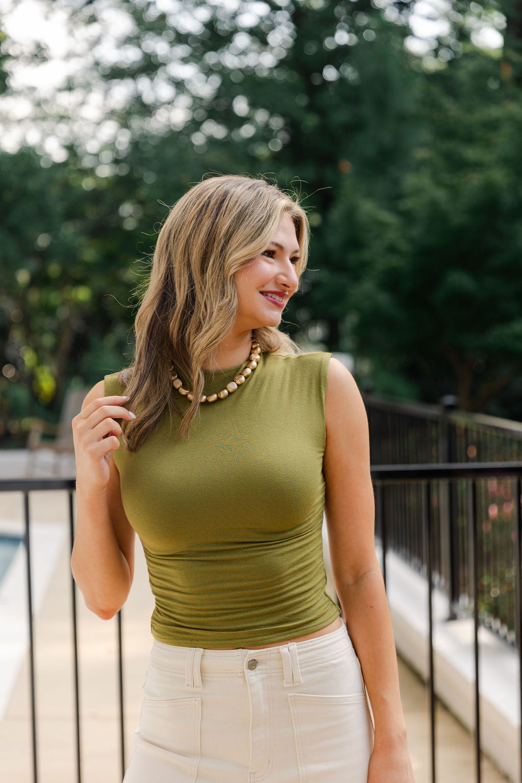 Funnel Neck Knit Top