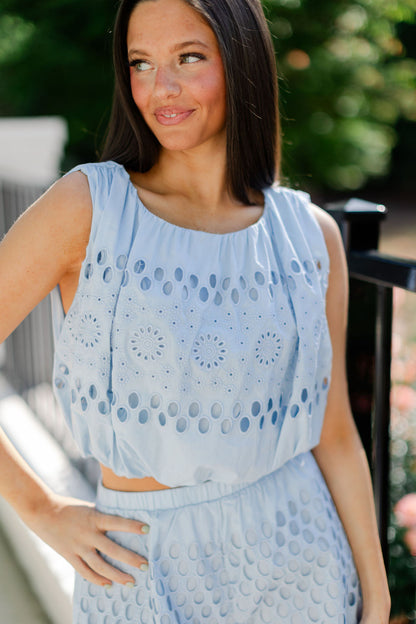 Eyelet Shorts & Sleeveless Top Set