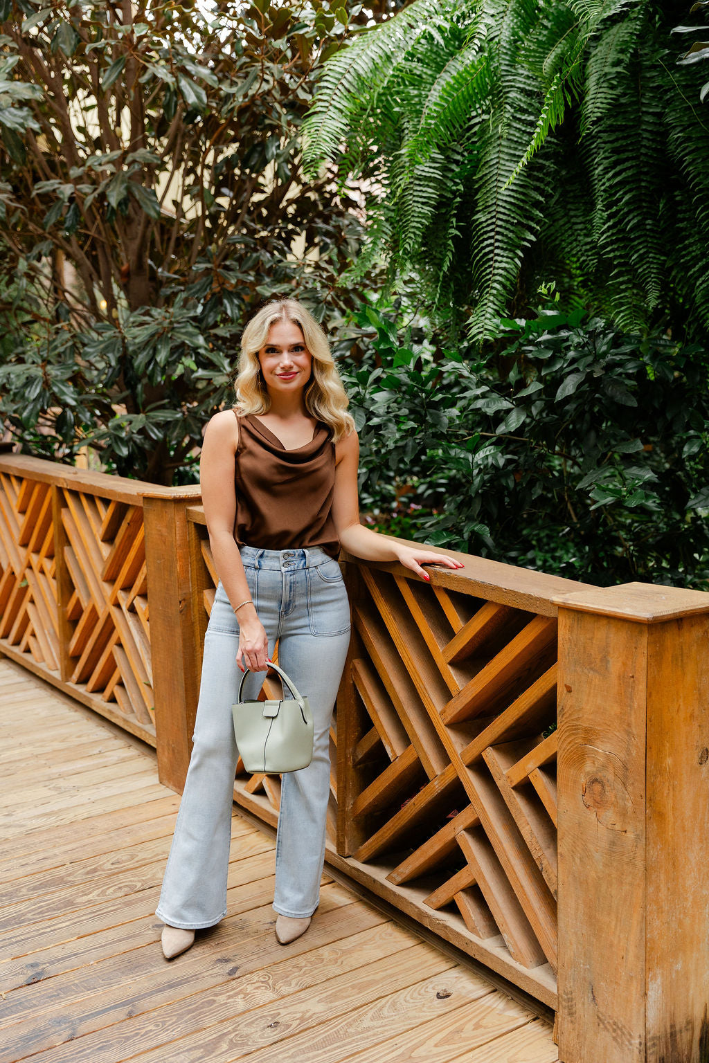 Satin Drape Neck Top