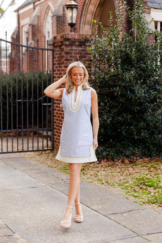 Sleeveless Vertical Stripe Patterned Dress