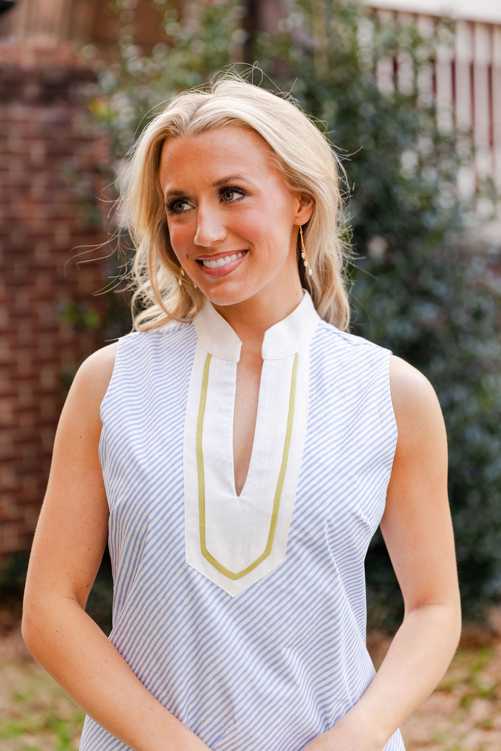 Sleeveless Vertical Stripe Patterned Dress