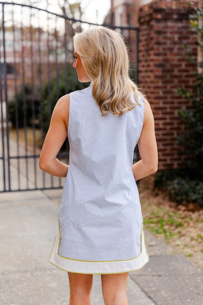 Sleeveless Vertical Stripe Patterned Dress