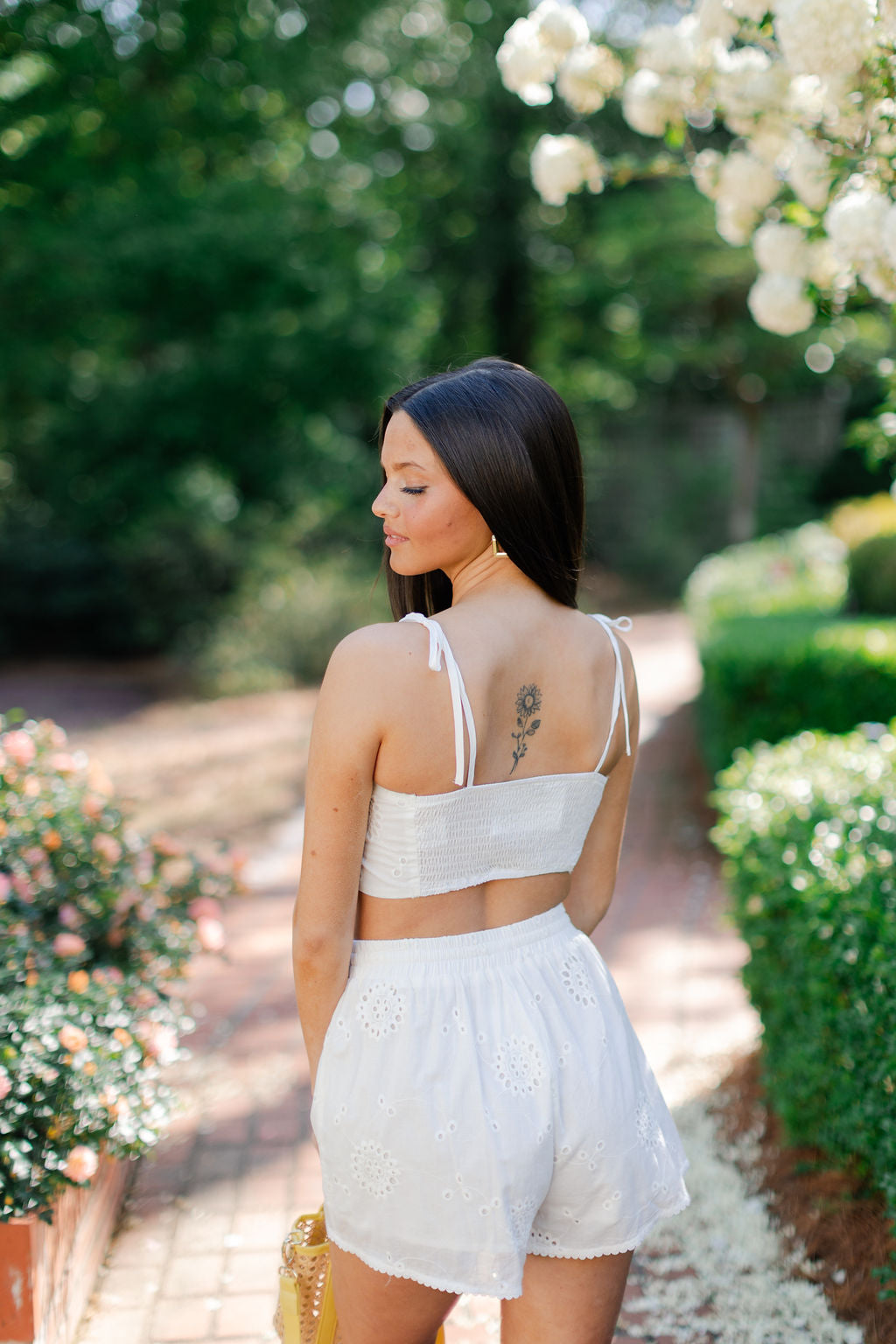 COTTON EYELET SHORTS