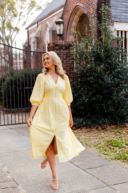 Smocked Waist Front Zip Dress