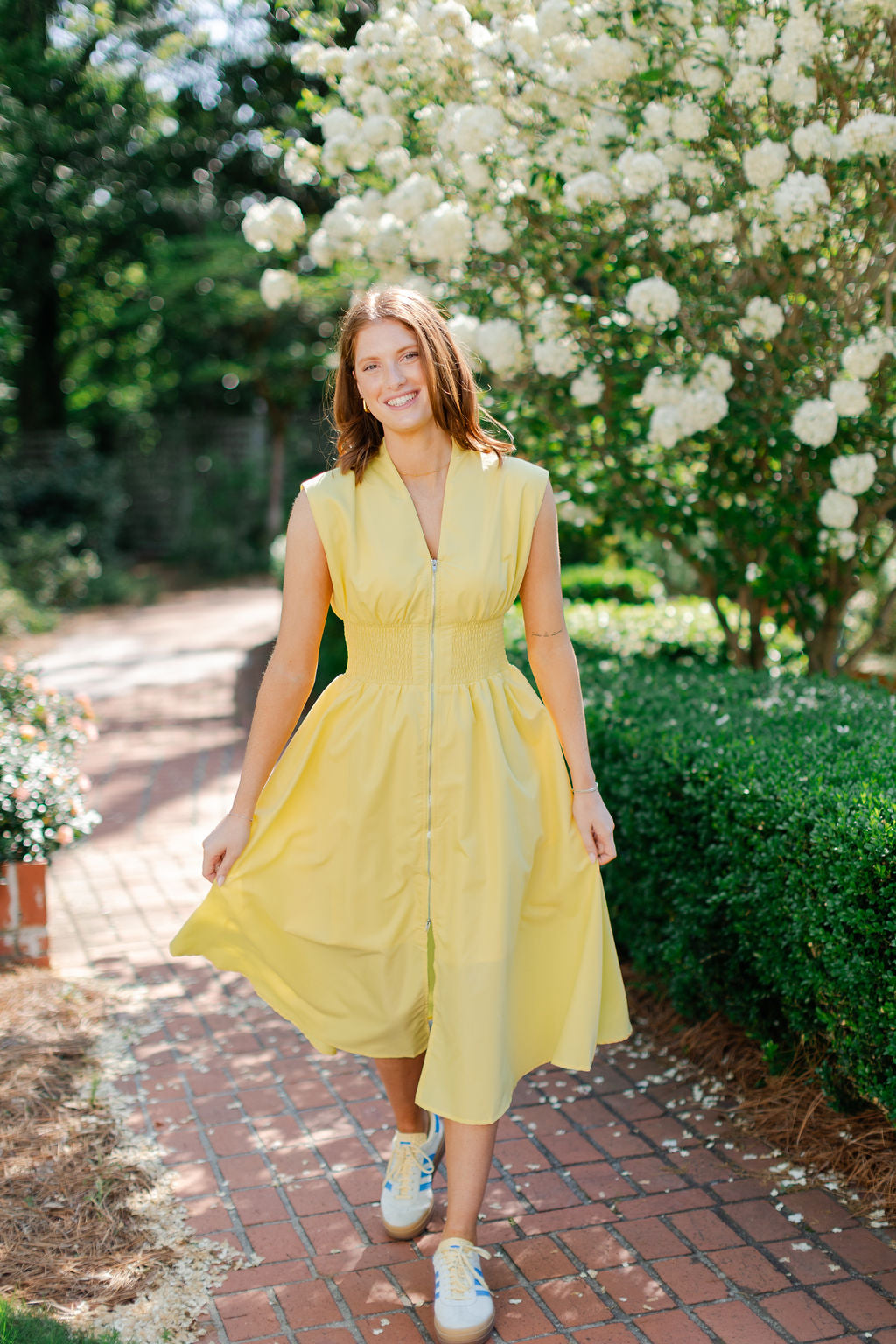 Midi Dress with Front Zipper