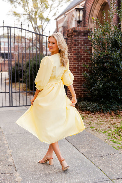 Smocked Waist Front Zip Dress